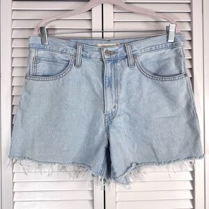 Levi's '94 Baggy Jean Shorts Light Blue Raw Hem Festival Concert Size 30